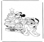 Mickey y Pluto con el árbol navideño