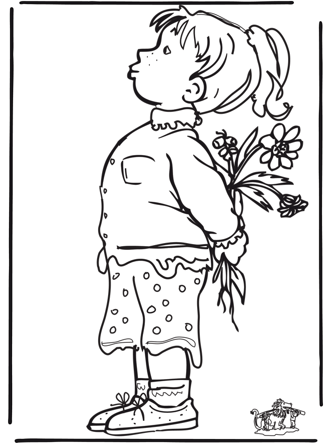 Niña con flores