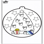Navidad - Tarjeta perforada de árbol de Navidad 