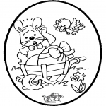 Tarjetas perforadas - Tarjeta Perforada de Conejo de Pascua