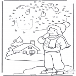 Invierno - Une los números: Invierno