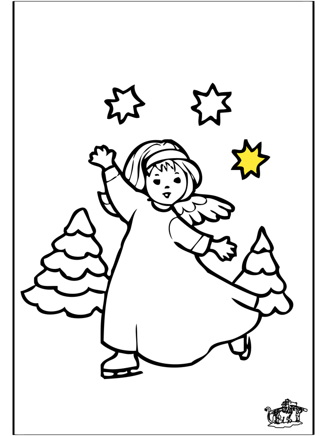 Ángel - Dibujo - Pinta la Navidad
