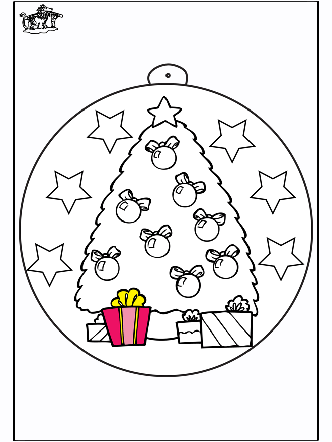 Bola de Navidad con el árbol de Navidad - Pinta la Navidad