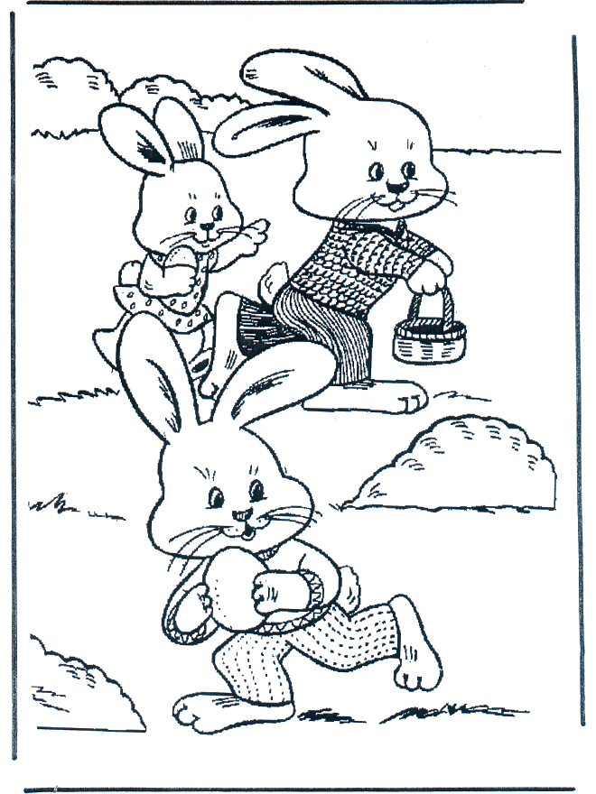 Conejo de pascua con cesta - Pascua