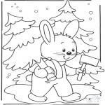 Invierno - Conejo en la nieve