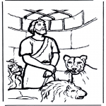 Dibujos de la Biblia - Daniel y los leones 1