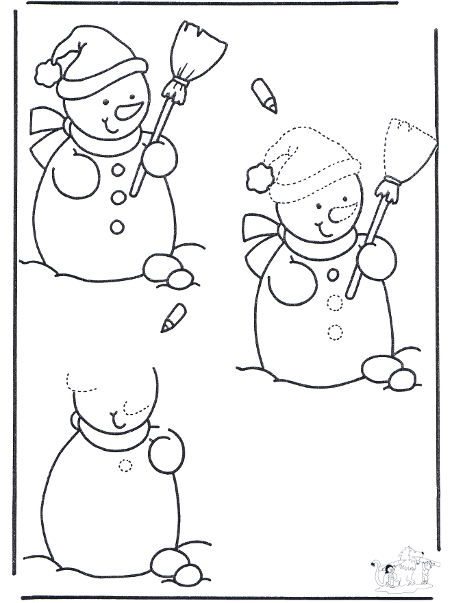 Dibuja un muñeco de nieve - Nieve