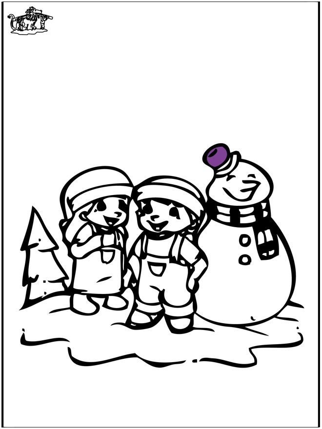 Dibujo para colorear Muñeco de nieve 2 - Nieve