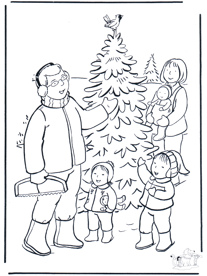 Familia en la nieve - Pinta la Navidad