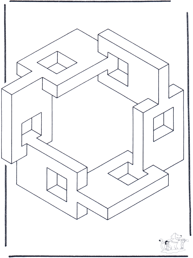 Formas geométricas 5 - Láminas artísticas para colorear