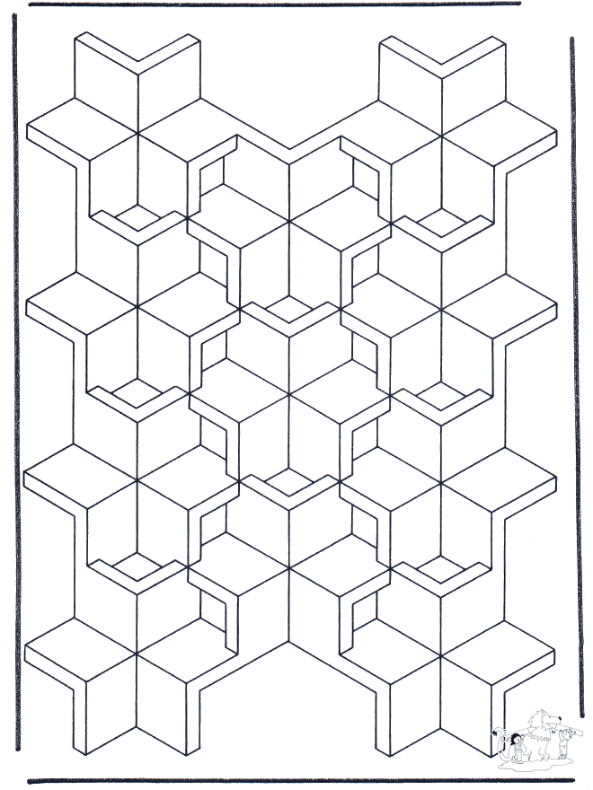 Formas geométricas 7 - Láminas artísticas para colorear