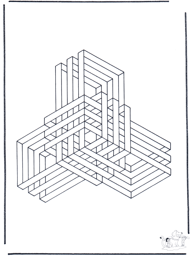 Formas geométricas 9 - Láminas artísticas para colorear