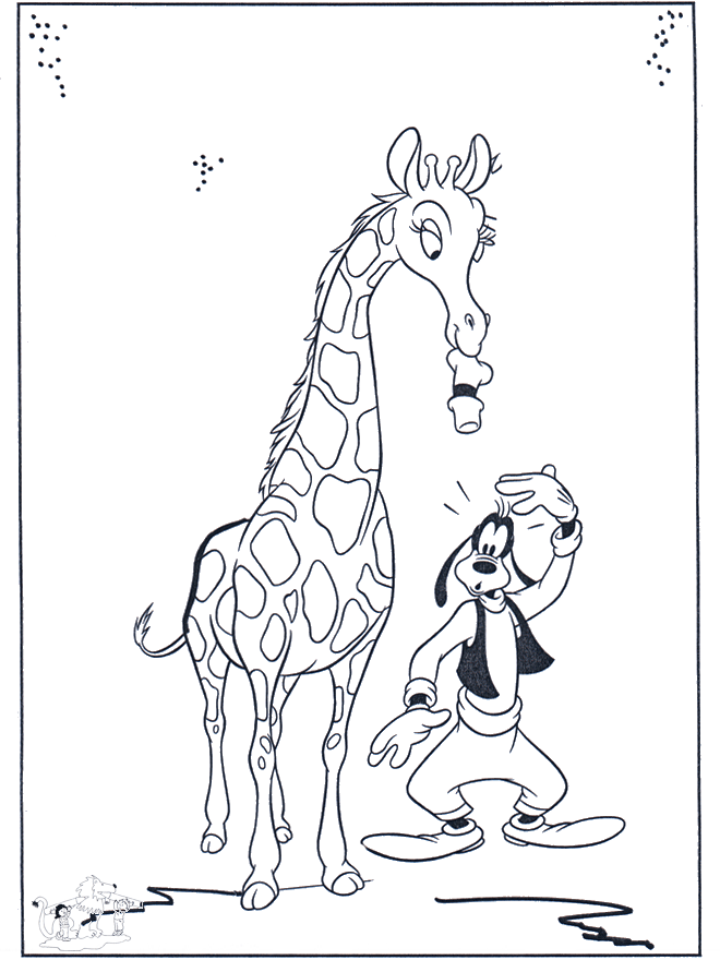 Goofy y jirafa - Disney