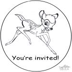 Manualidades - Invitación de Bambi