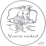 Manualidades - Invitación de Dumbo