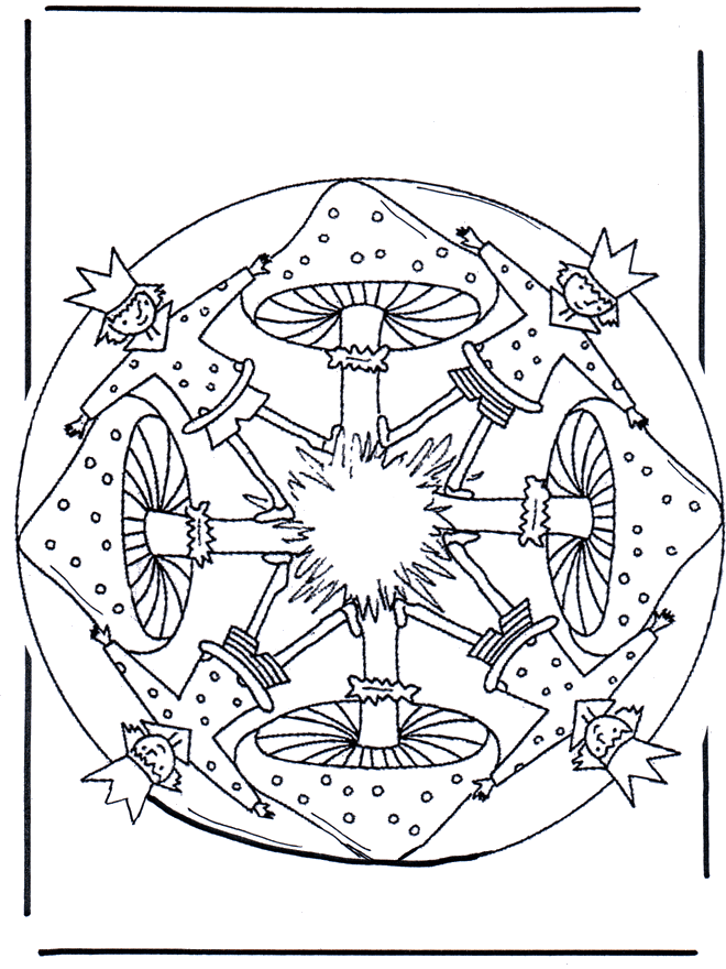 Mandala con seta - Mandalas infantiles