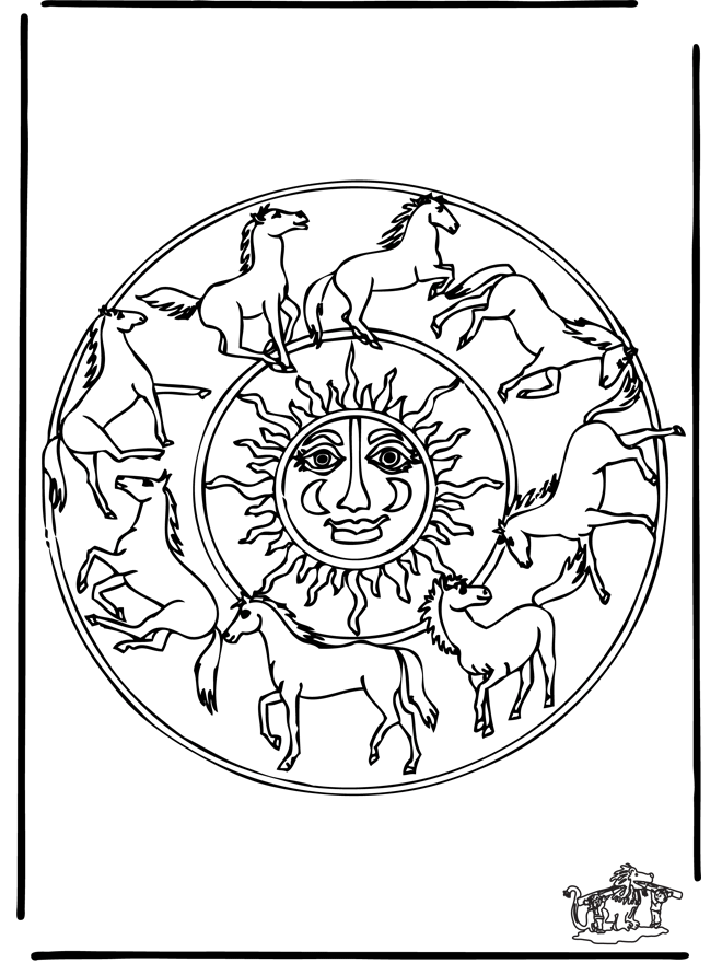 Mandala de cavalos 1  - Mandalas de animales