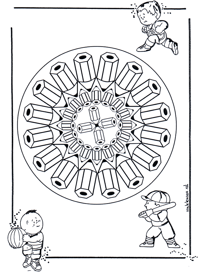 Mandala de Lápices - Mandalas infantiles