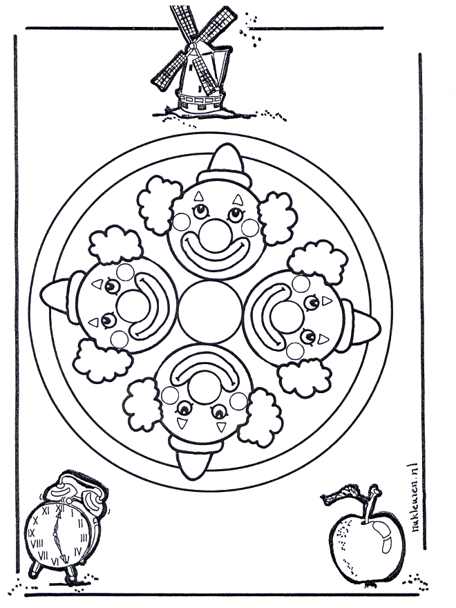 Mandala de Payaso - Mandalas infantiles