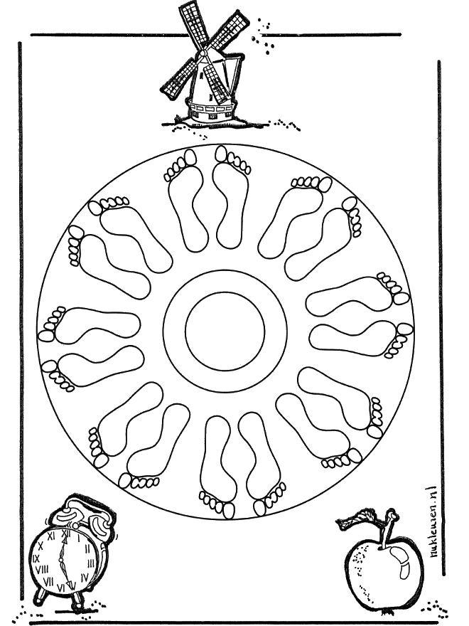 Mandala de Pies - Mandalas infantiles