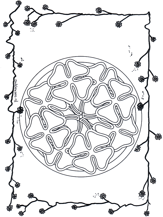 Mandala de Tréboles - Mandalas de flores