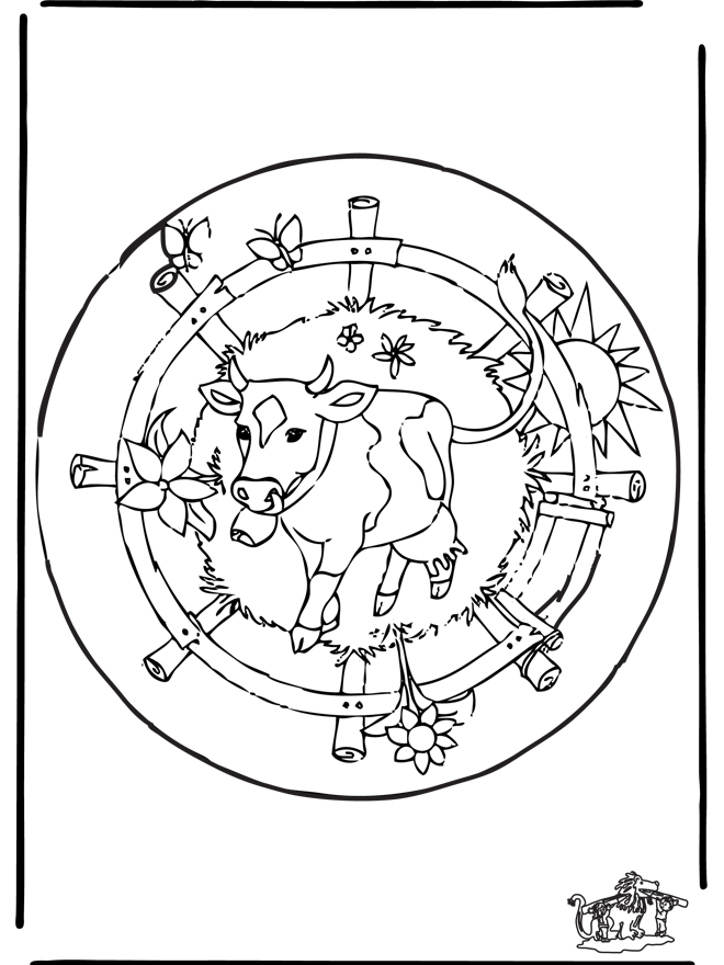 Mandala de vaca - Mandalas de animales