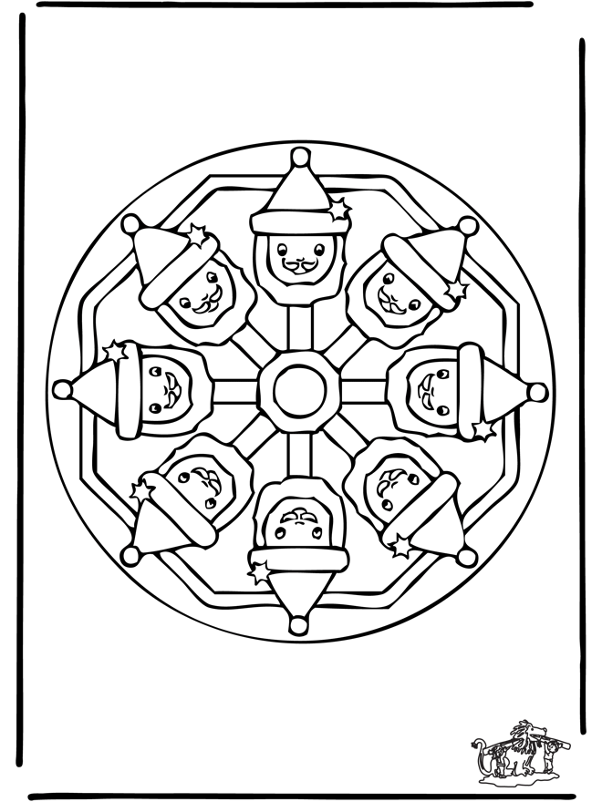 Mandala navideño 9 - Pinta la Navidad