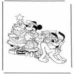 Navidad - Mickey y Pluto con el árbol navideño