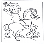 Dibujos Infantiles - Muchacho a caballo