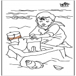 Dibujos Infantiles - Niño en el mar