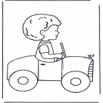 Dibujos Infantiles - Niño en un coche