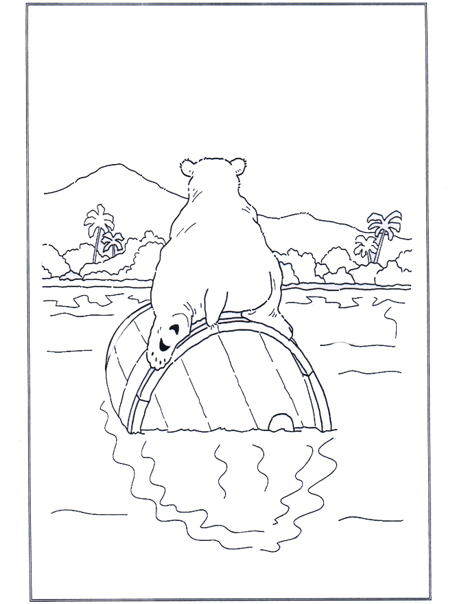 Oso polar sobre un tonel - Zoológico