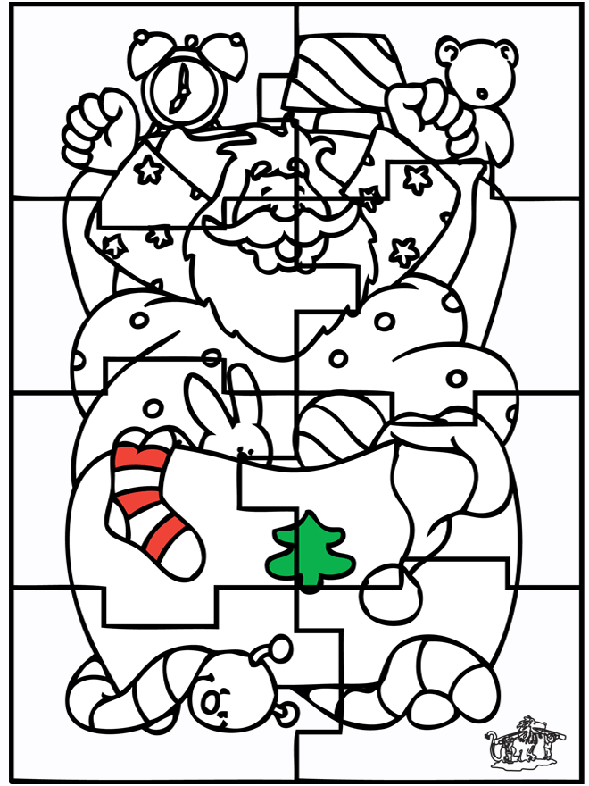 Papá Noel Puzzle - Manualidades de Navidad