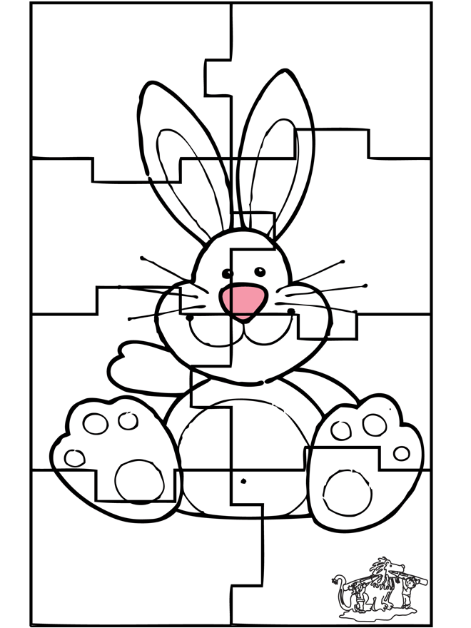 Puzzle conejo de Pascua 3 - Pascua