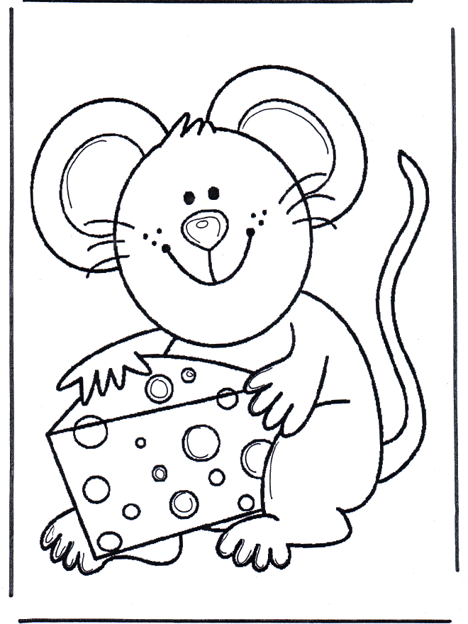 Ratón con queso - Animales domésticos y de granja