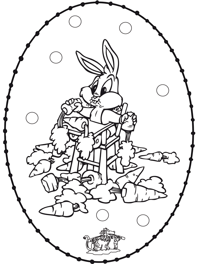 Tarjeta bordada de conejo - Personajes