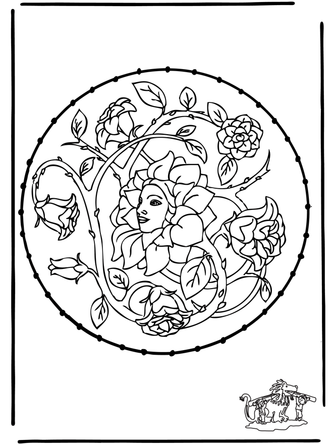 Tarjeta bordada de Primavera - Mandalas