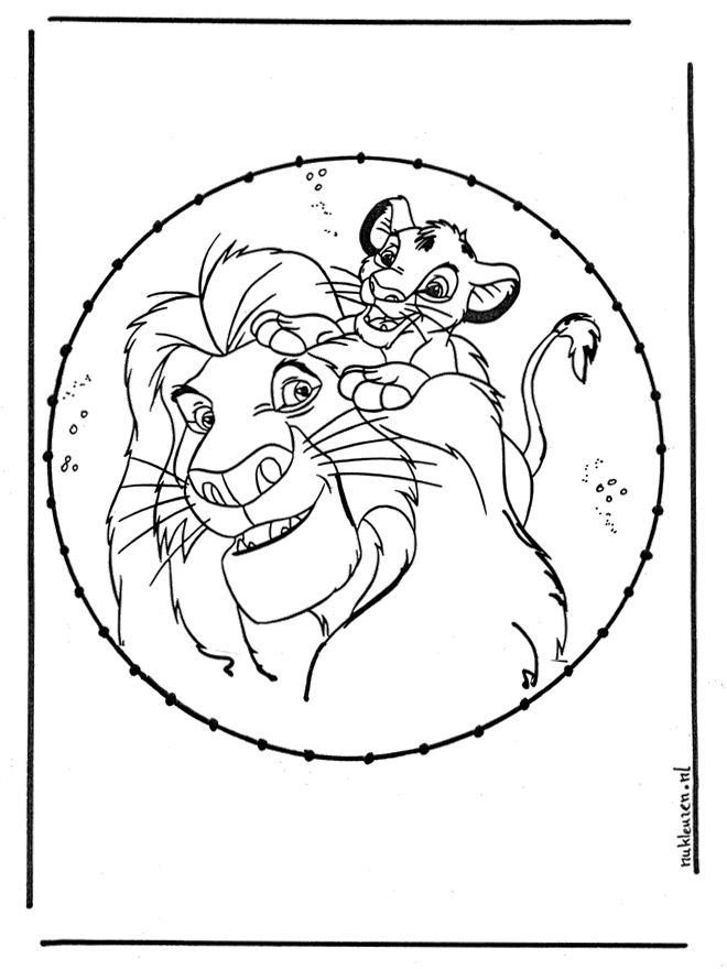 Tarjeta bordada - el rey león - Personajes