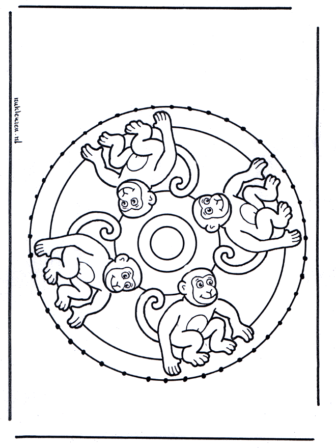 Tarjeta bordada mandala de animales - Mandalas