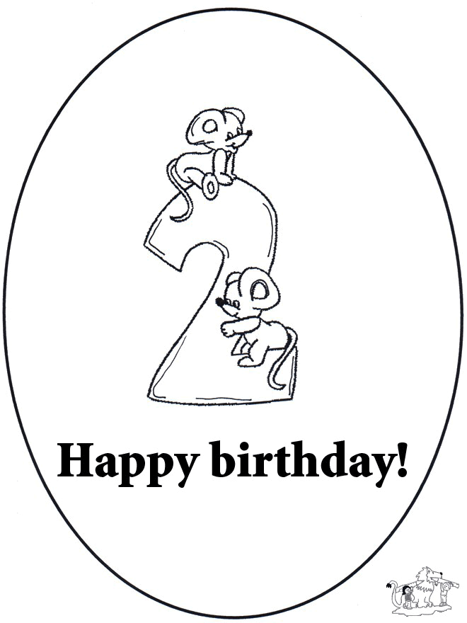 Tarjeta de cumpleaños: 2 años - Tarjetas