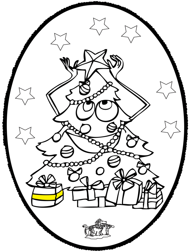 Tarjeta perforada de árbol de Navidad 3 - Tarjetas navideñas perforadas 