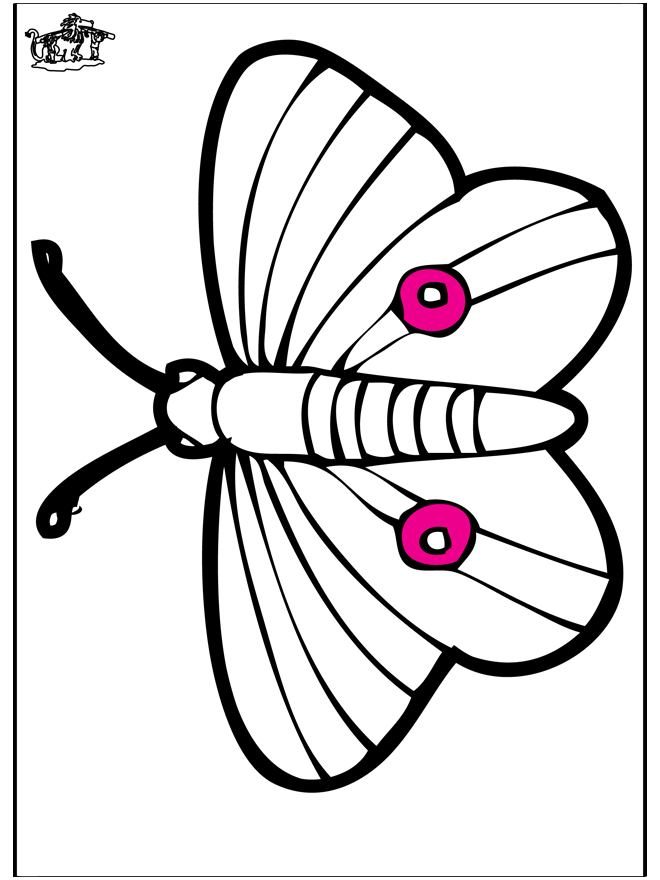 Tarjeta perforada - mariposa - Insectos
