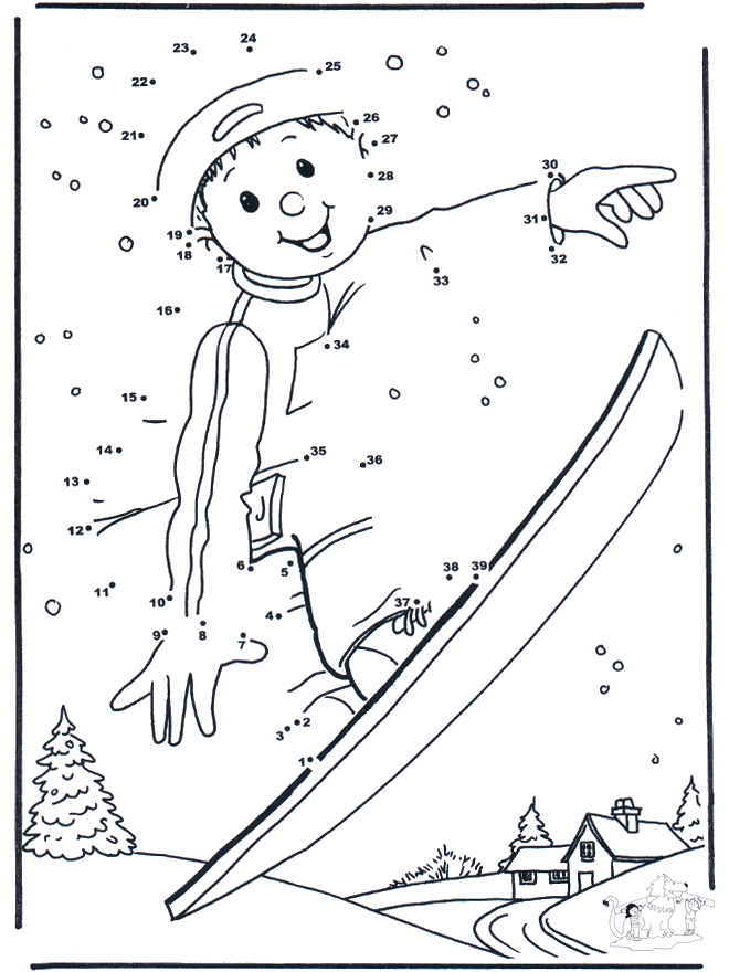 Une los números:  Snowboard 1 - Une los números