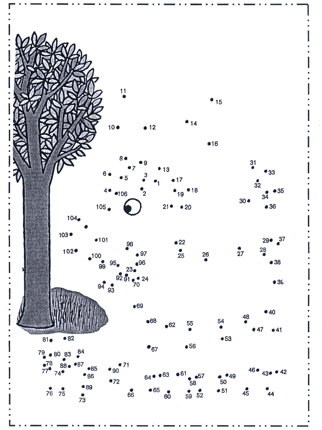 Une los puntos - Árbol - Une los números