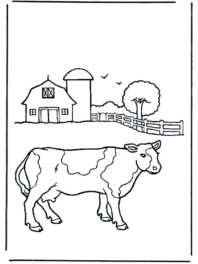 Vaca en la granja - Animales domésticos y de granja